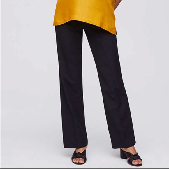 Loft Black Petite Maternity Dress Pants - Picture 2 of 9